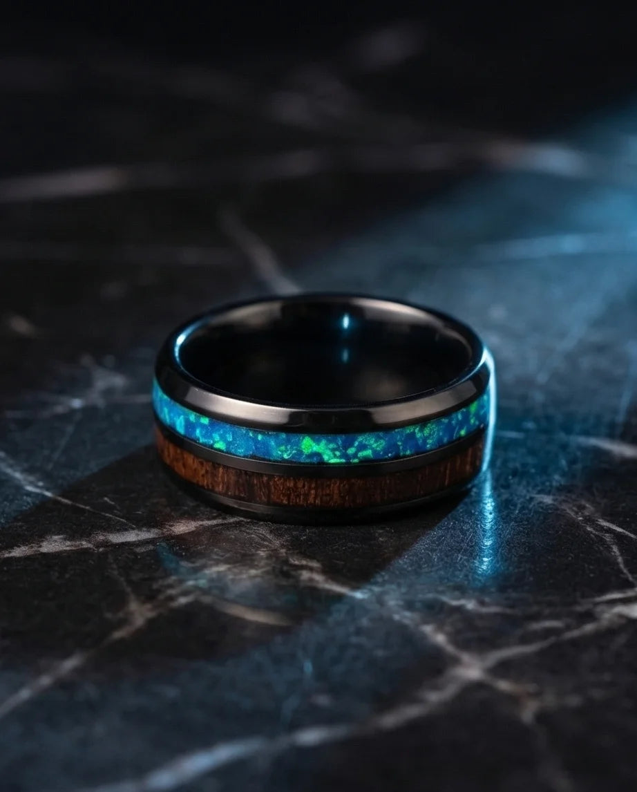 The Elemental Opal & Wood Band