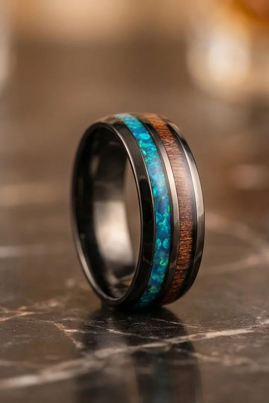 The Elemental Opal & Wood Band