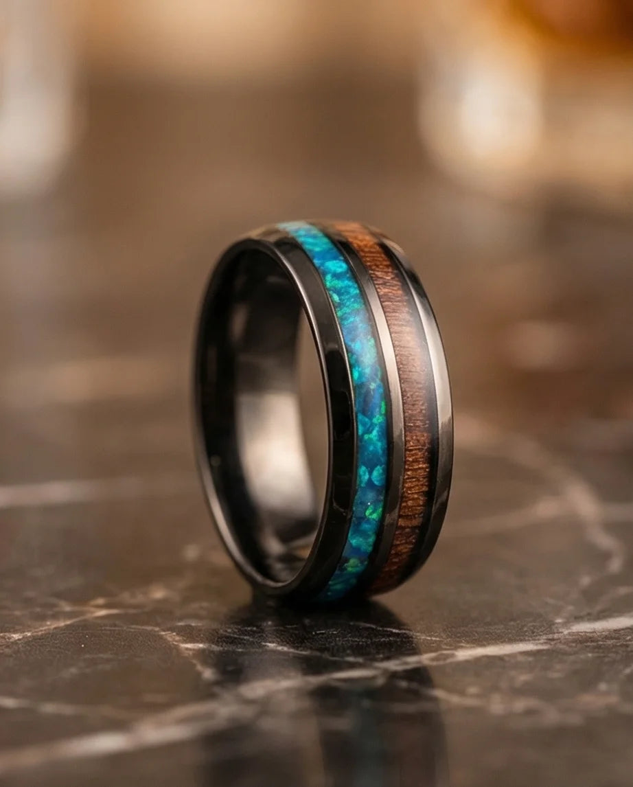The Elemental Opal & Wood Band