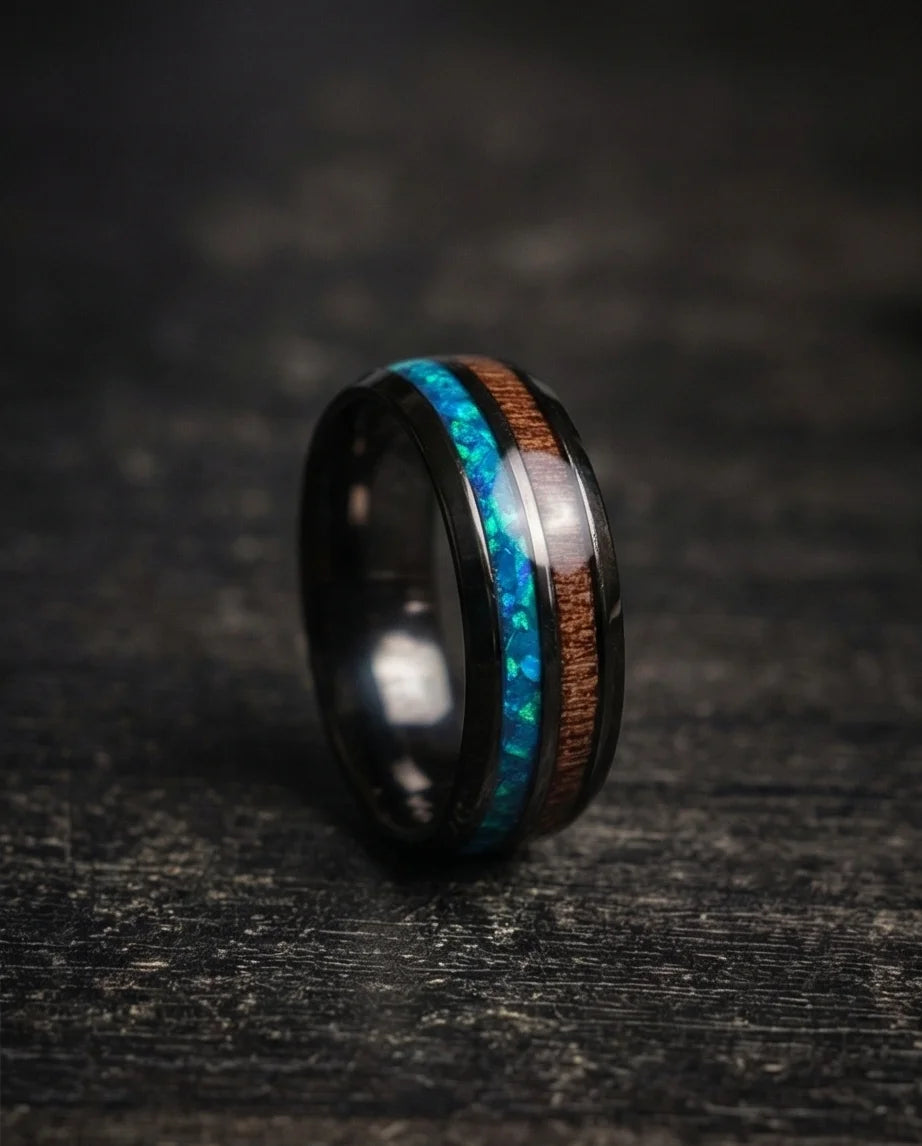 The Elemental Opal & Wood Band