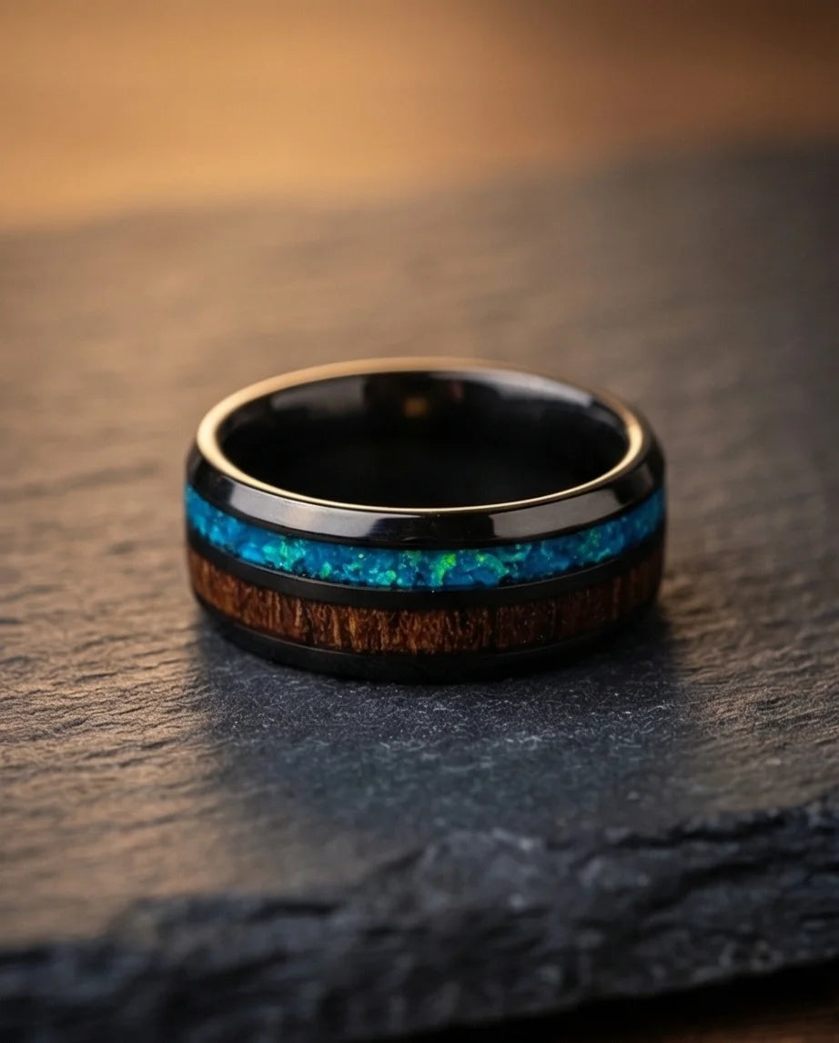 The Elemental Opal & Wood Band