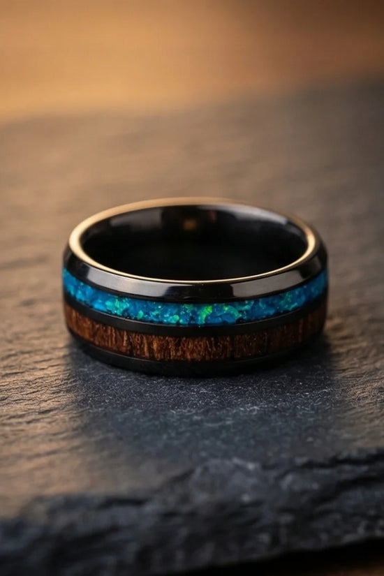 The Elemental Opal & Wood Band