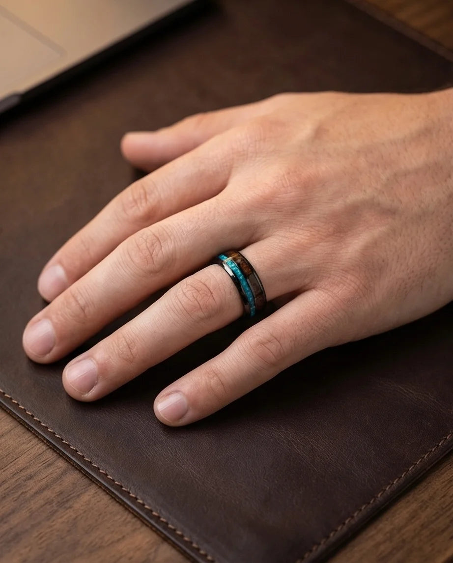 The Elemental Opal & Wood Band