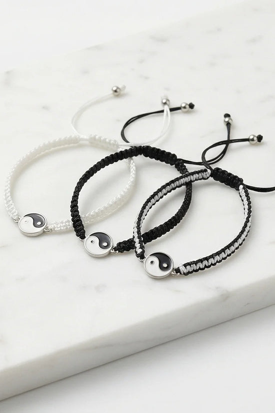 The Zen Harmony: Hand-Woven Yin Yang Bracelet Set