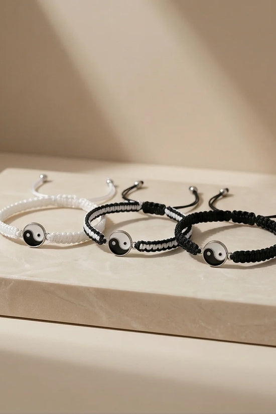 The Zen Harmony: Hand-Woven Yin Yang Bracelet Set