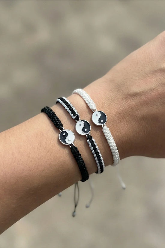 The Zen Harmony: Hand-Woven Yin Yang Bracelet Set