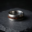 Modern Timber: Matte Silver & Walnut Wood Band