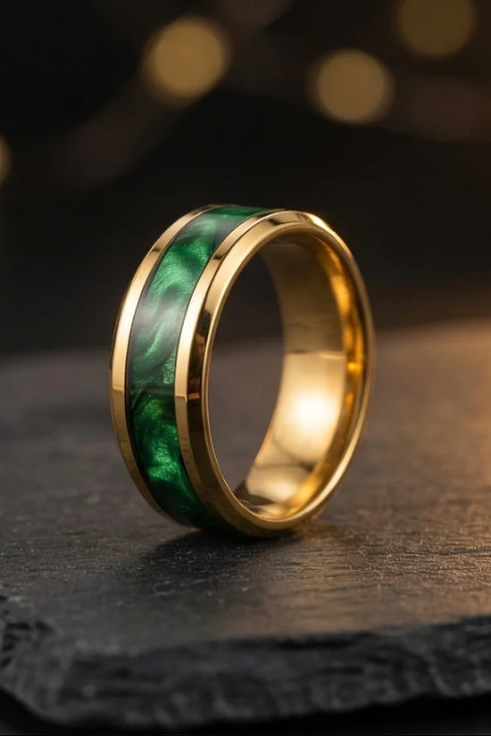 The Golden Emerald Swirl Band