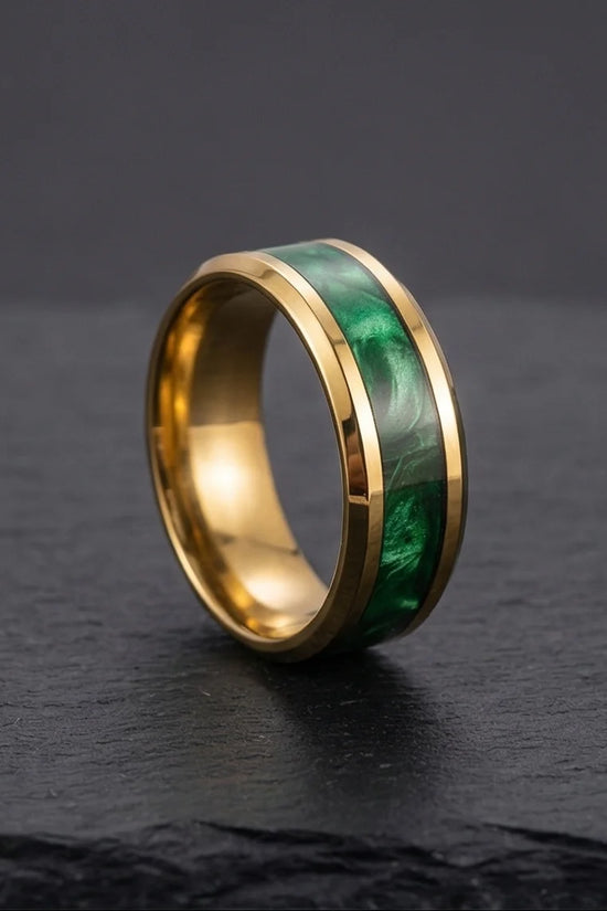 The Golden Emerald Swirl Band