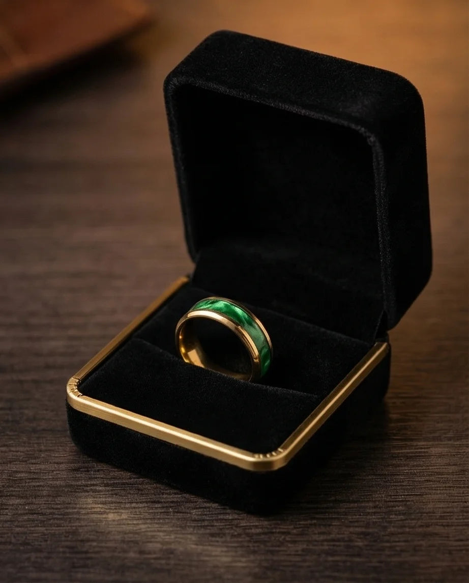 The Golden Emerald Swirl Band