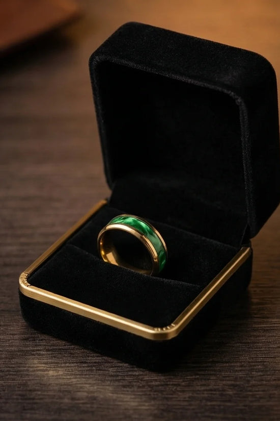 The Golden Emerald Swirl Band