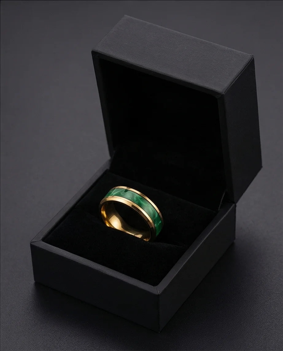 The Golden Emerald Swirl Band