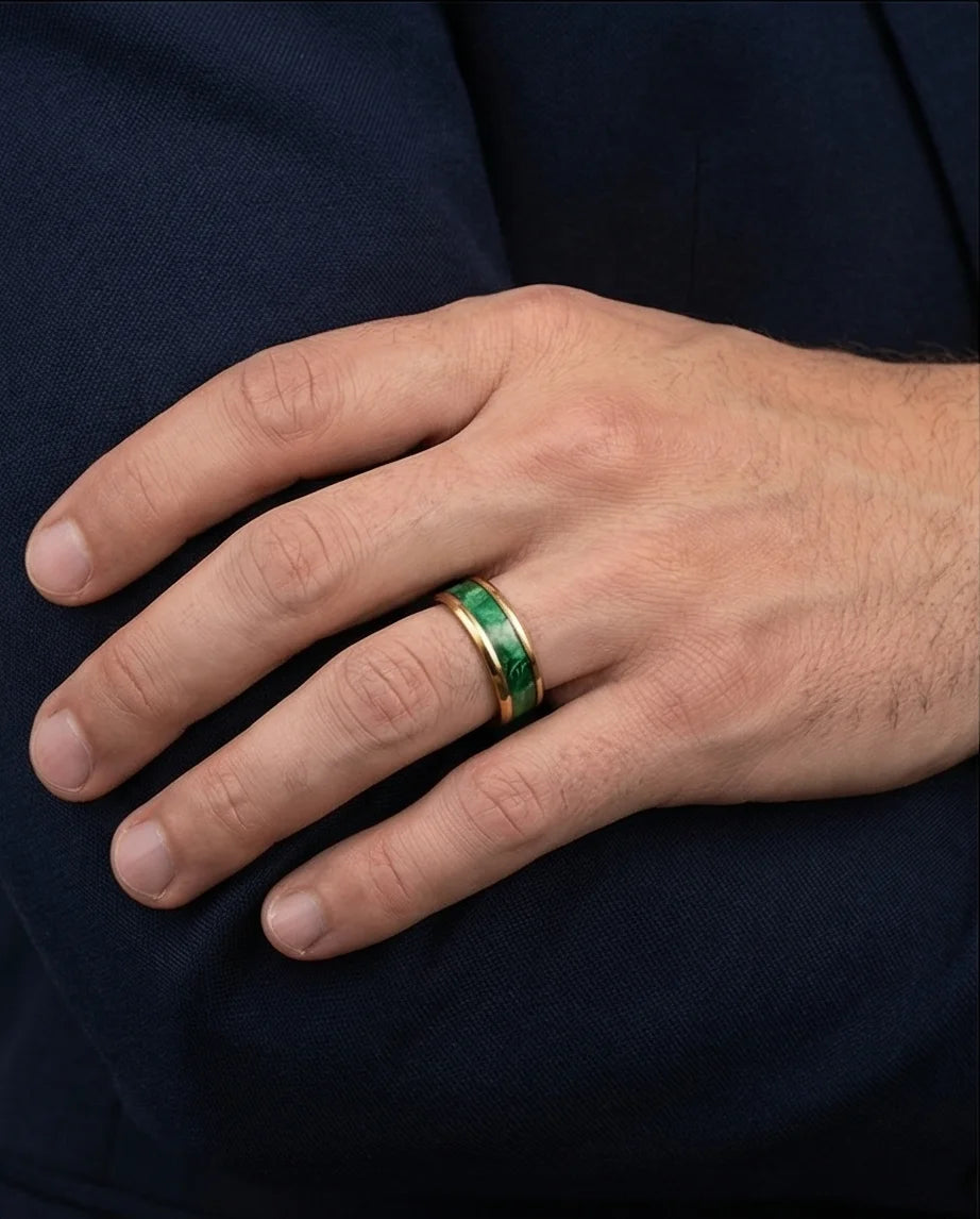 The Golden Emerald Swirl Band