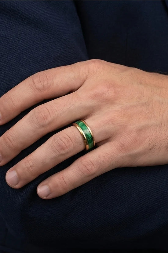 The Golden Emerald Swirl Band