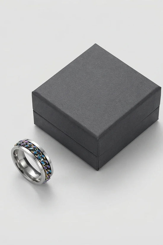 The Prism Pulse: Iridescent Cuban Link Spinner Band
