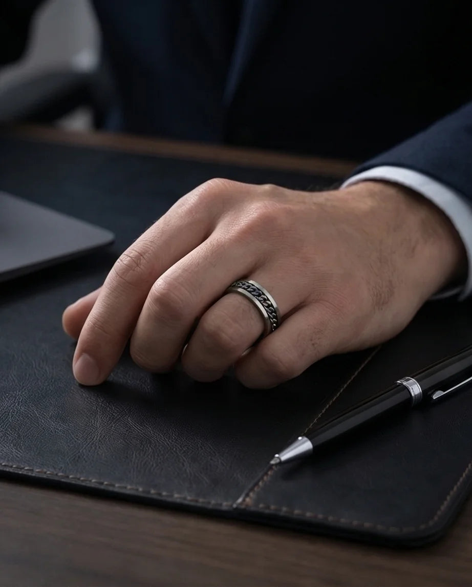 The Prism Pulse: Iridescent Cuban Link Spinner Band