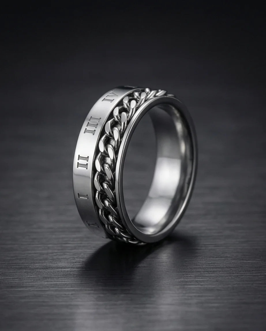 The Roman Link: Silver Hybrid Spinner Band