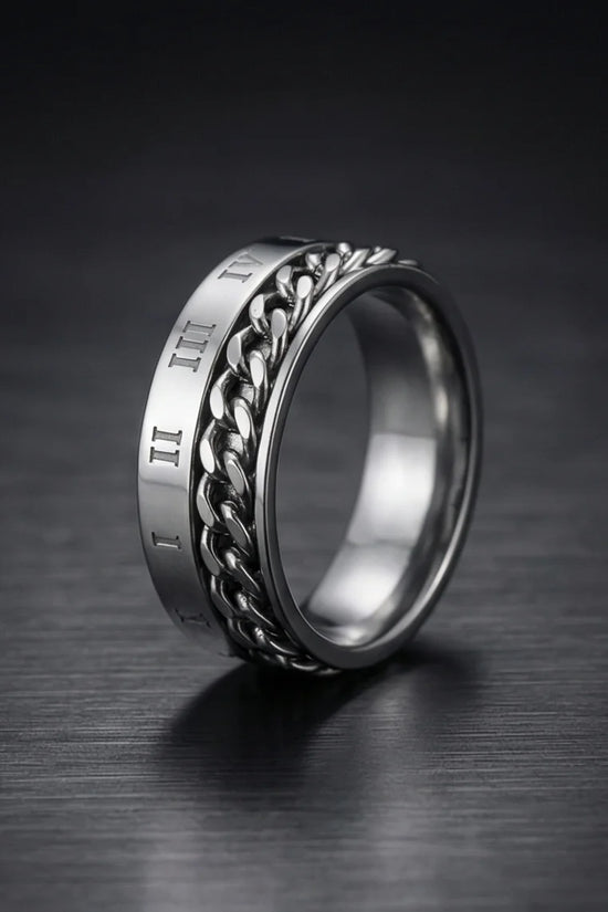 The Roman Link: Silver Hybrid Spinner Band