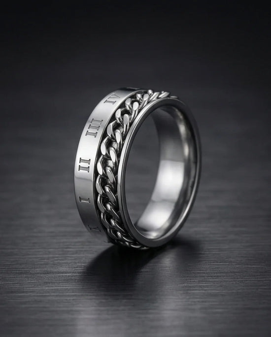 The Roman Link: Silver Hybrid Spinner Band