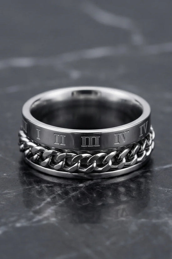 The Roman Link: Silver Hybrid Spinner Band