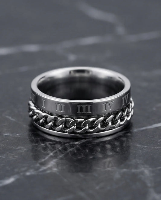The Roman Link: Silver Hybrid Spinner Band