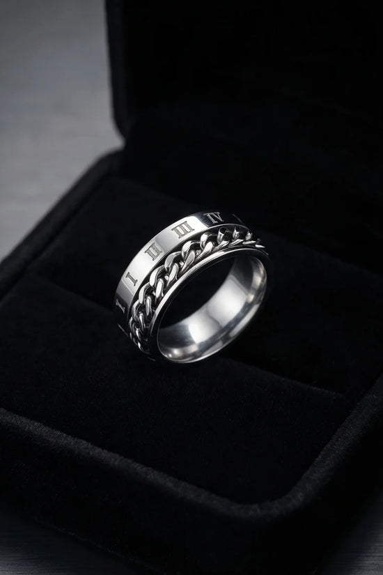 The Roman Link: Silver Hybrid Spinner Band