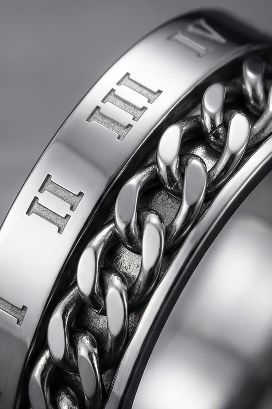 The Roman Link: Silver Hybrid Spinner Band