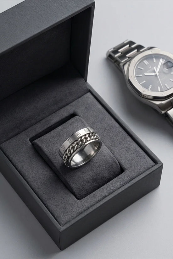 The Roman Link: Silver Hybrid Spinner Band