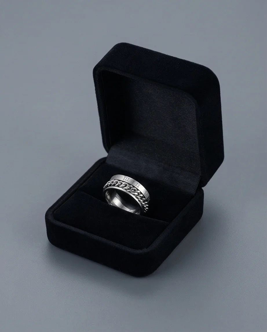 The Roman Link: Silver Hybrid Spinner Band