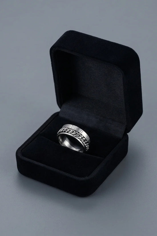The Roman Link: Silver Hybrid Spinner Band