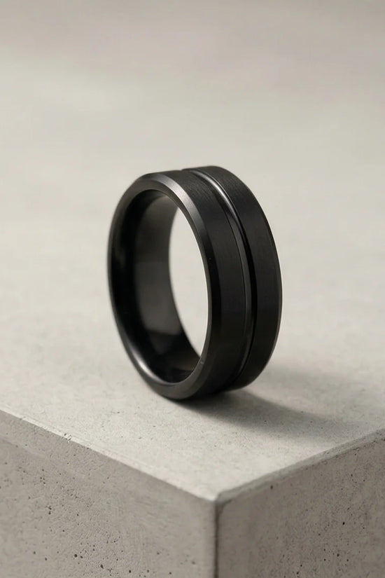 The Midnight Meridian: Matte Black Grooved Band