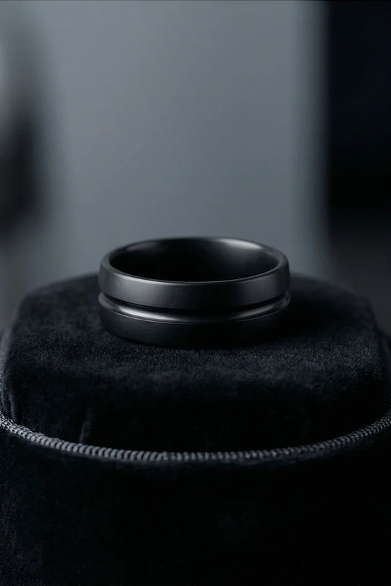 The Midnight Meridian: Matte Black Grooved Band