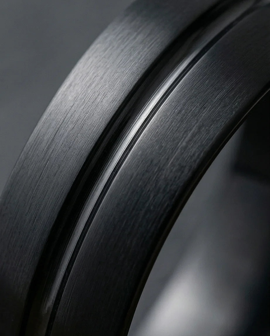 The Midnight Meridian: Matte Black Grooved Band
