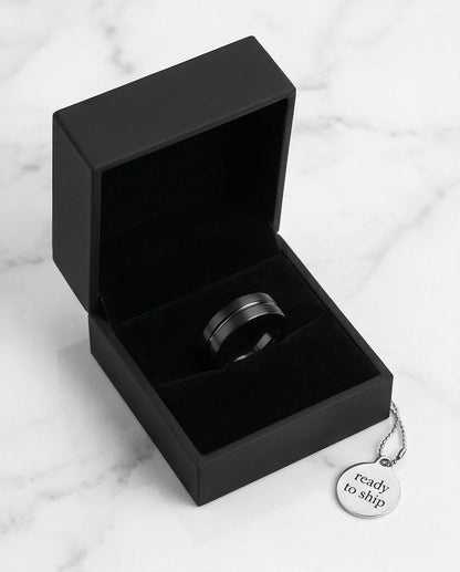 The Midnight Meridian: Matte Black Grooved Band