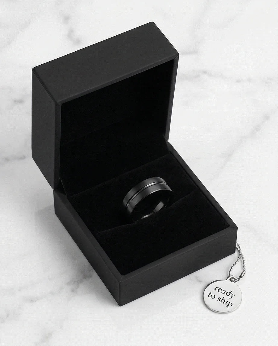 The Midnight Meridian: Matte Black Grooved Band