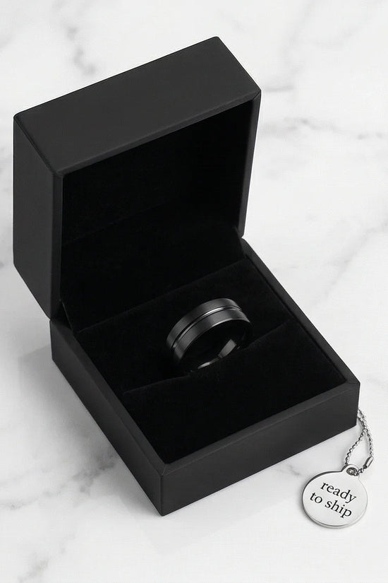The Midnight Meridian: Matte Black Grooved Band