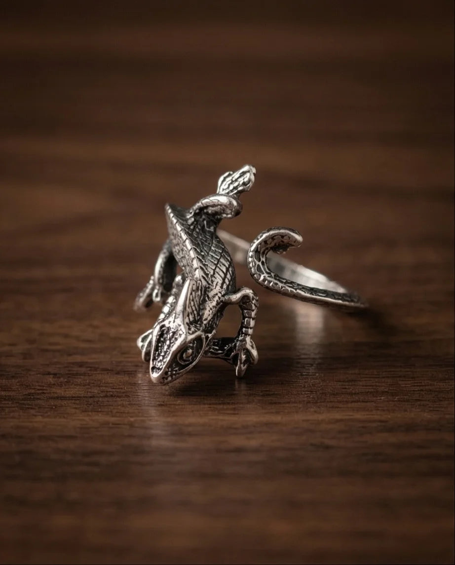 Mystic Reptile: Hand-Carved Wrap Around Ring