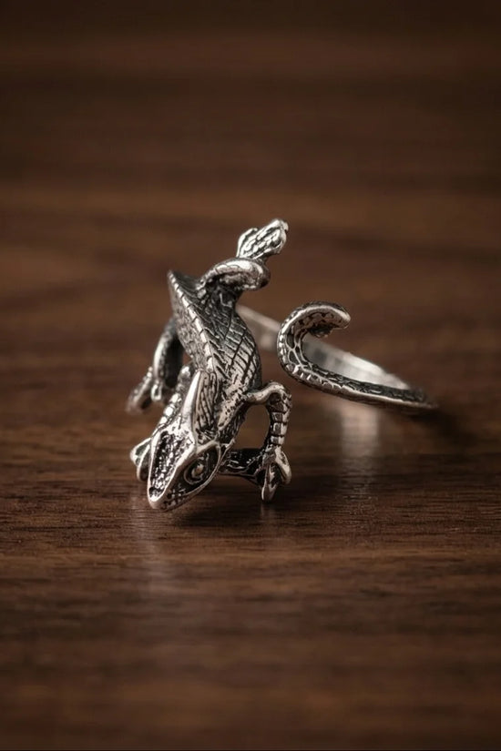 Mystic Reptile: Hand-Carved Wrap Around Ring