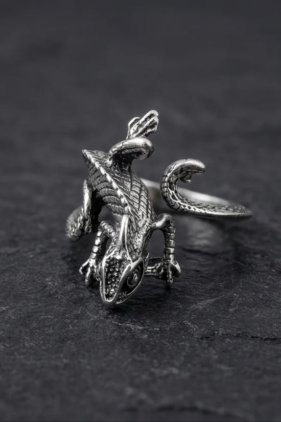 Mystic Reptile: Hand-Carved Wrap Around Ring