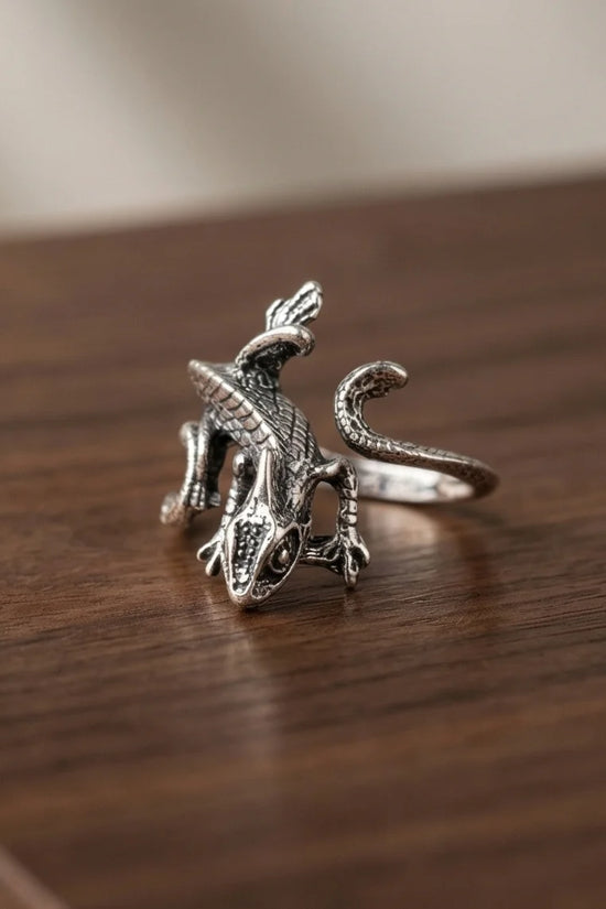 Mystic Reptile: Hand-Carved Wrap Around Ring