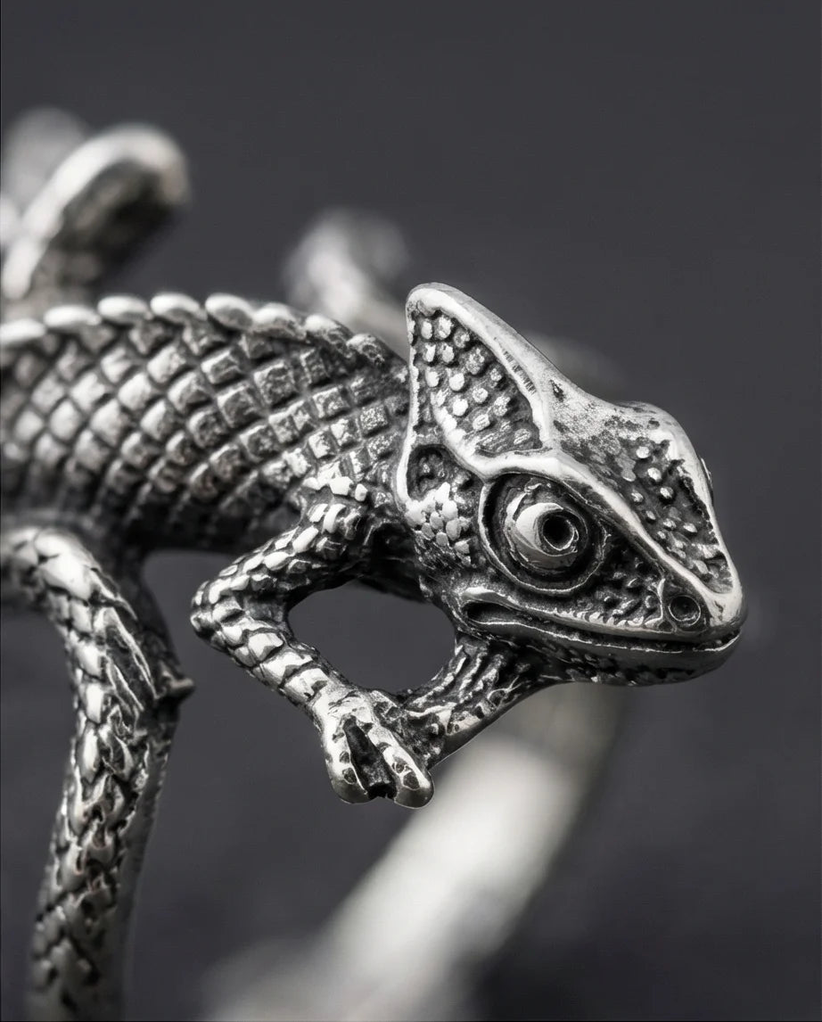 Mystic Reptile: Hand-Carved Wrap Around Ring
