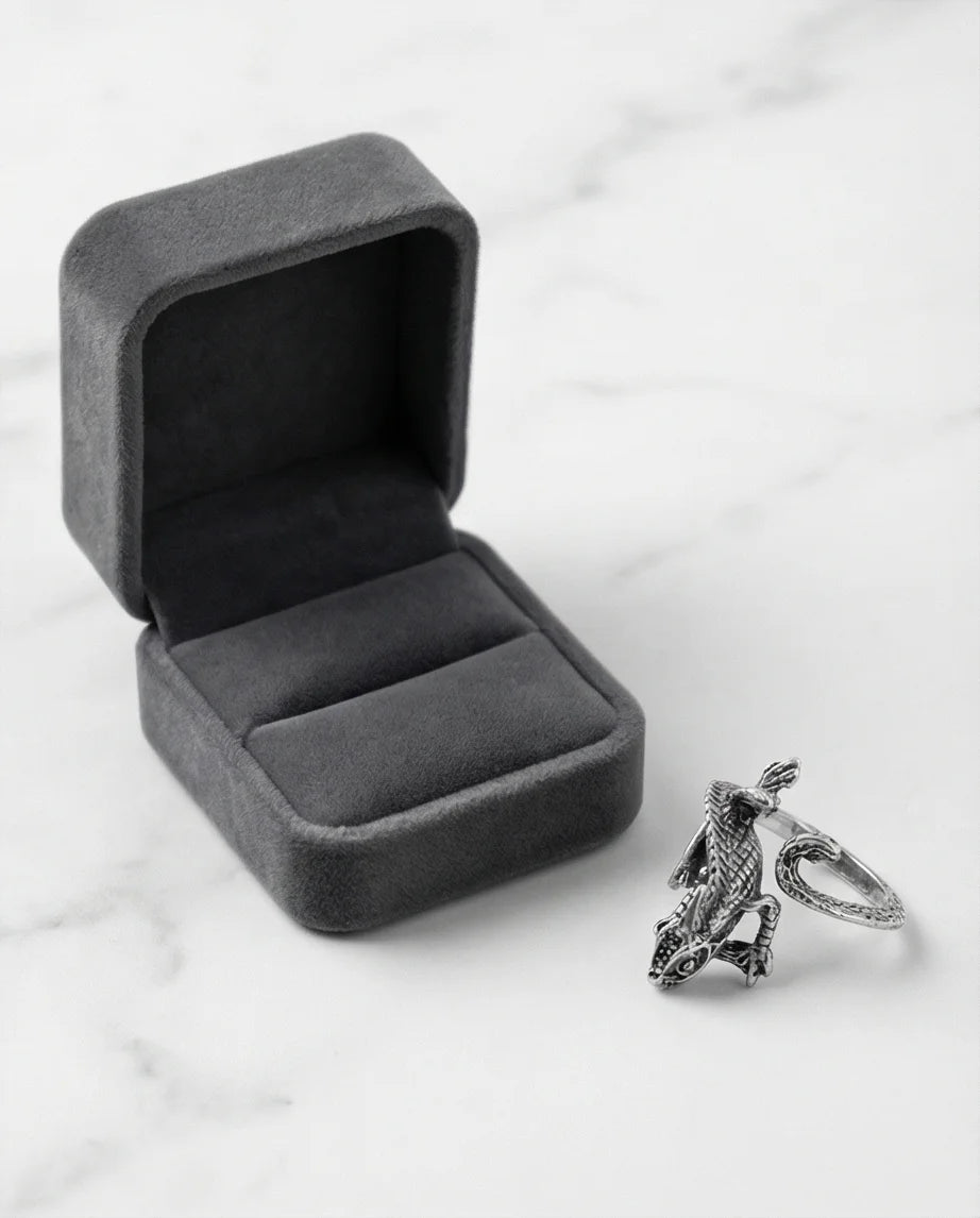 Mystic Reptile: Hand-Carved Wrap Around Ring