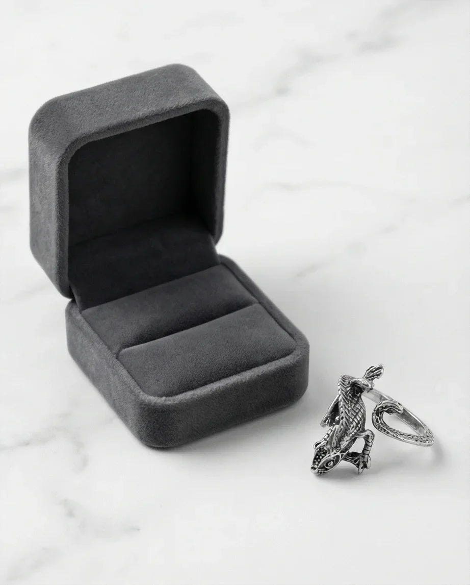 Mystic Reptile: Hand-Carved Wrap Around Ring