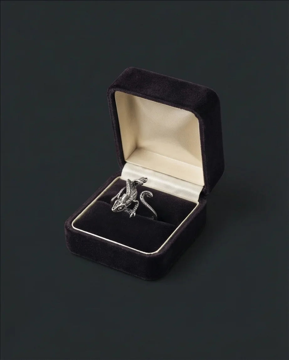 Mystic Reptile: Hand-Carved Wrap Around Ring