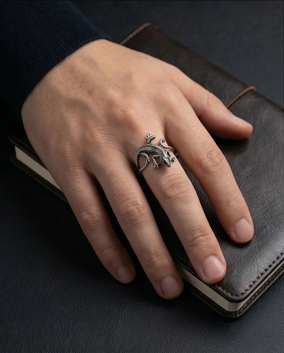 Mystic Reptile: Hand-Carved Wrap Around Ring