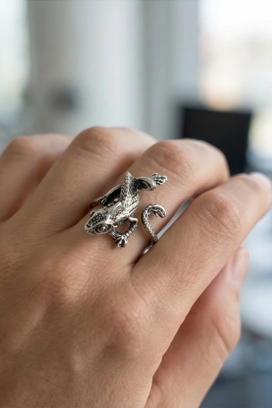 Mystic Reptile: Hand-Carved Wrap Around Ring