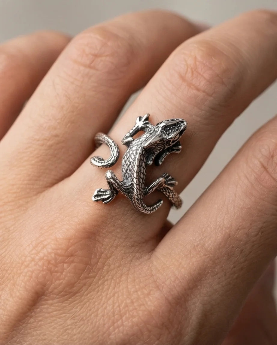 Mystic Reptile: Hand-Carved Wrap Around Ring