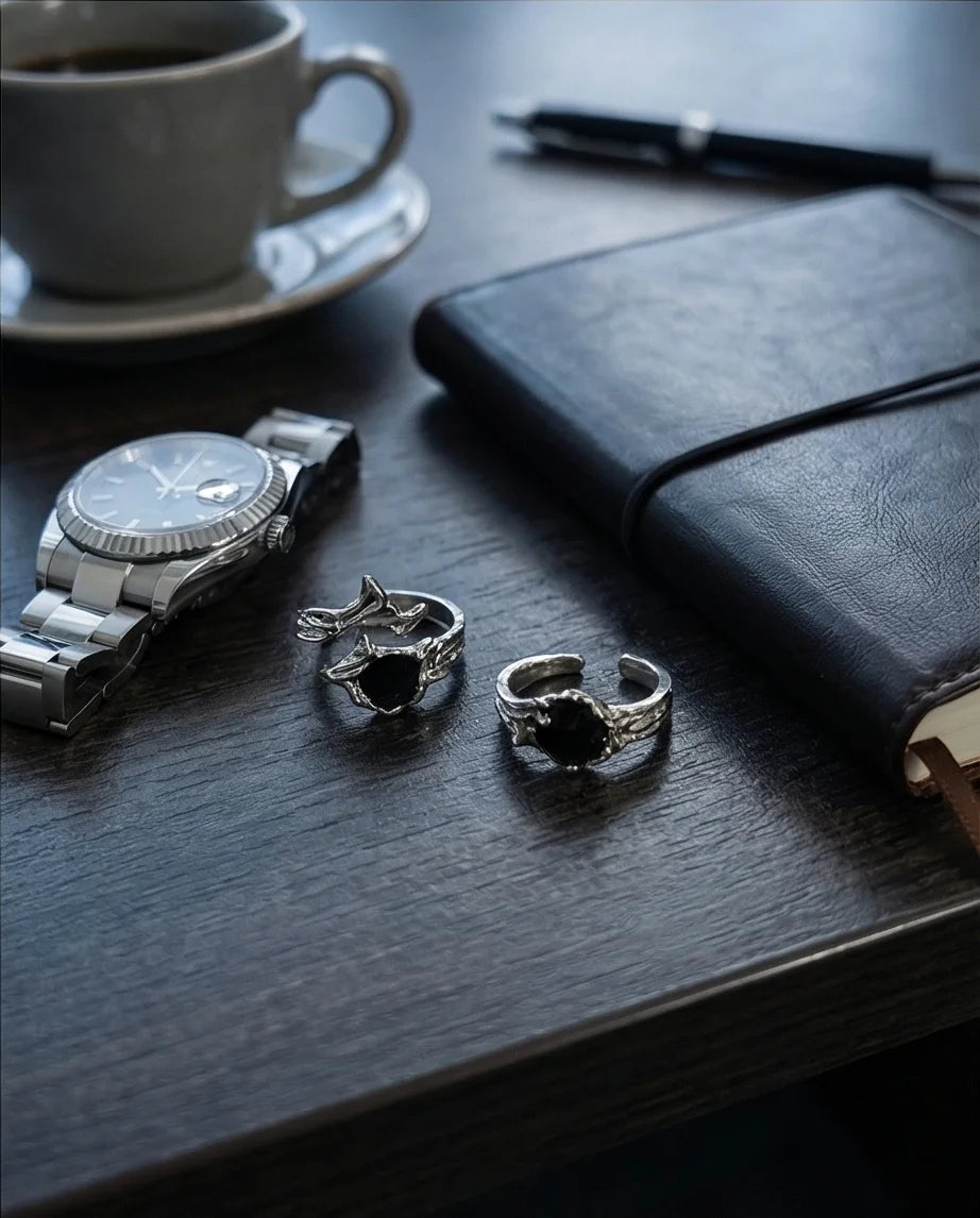 Obsidian Thorn: Dark Branch Artisan Rings