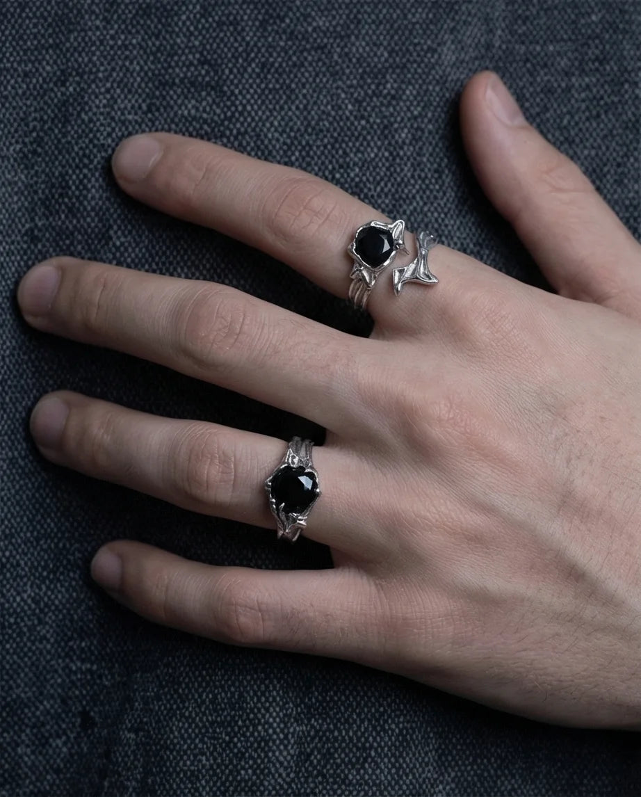 Obsidian Thorn: Dark Branch Artisan Rings
