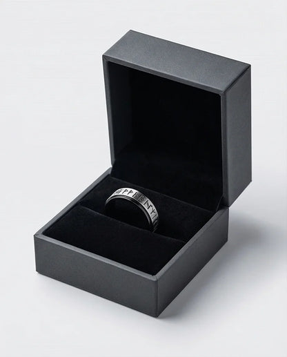 The Golden Futhark Band with Silver Beveled Edge